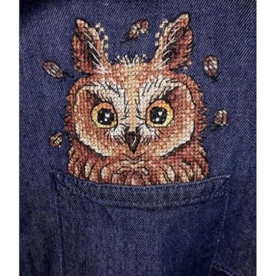 MP Studia Curious Owl Cross Stitch on Clothes Kit {5}