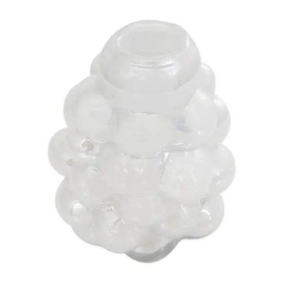 12" Clear Abstract Handmade Bubble Glass Vase {6}
