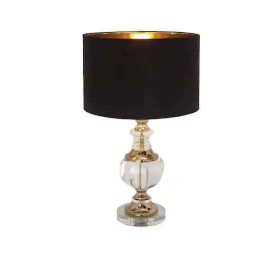 24" Clear Wood Glam Table Lamp {1}