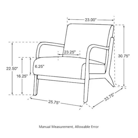 Glitzhome® Mid-Century Faux Leather Accent Chair Burgundy {4}