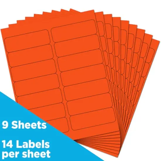 JAM Paper 1.3" x 4" Address Labels, 126ct. Neon Red {6}
