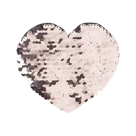 Craft Express Sublimation Heart Shaped Sequin Patches, 2ct. Champagne/White {3}