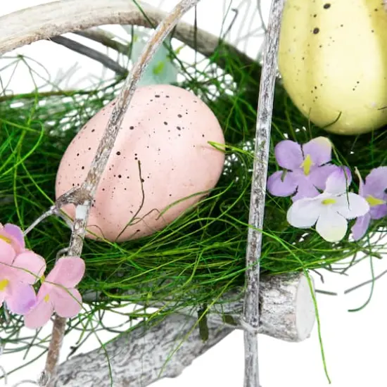 15" Speckled Eggs & Spring Flowers Easter Wreath {5}