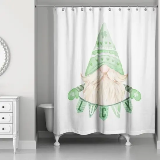 Lucky Leprechaun Banner Shower Curtain 71" x 74" Shower Curtain {3}
