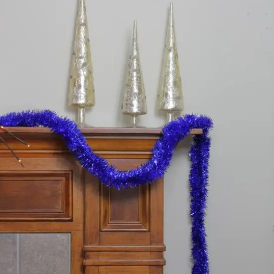 50ft. Blue Foil Tinsel Garland {4}