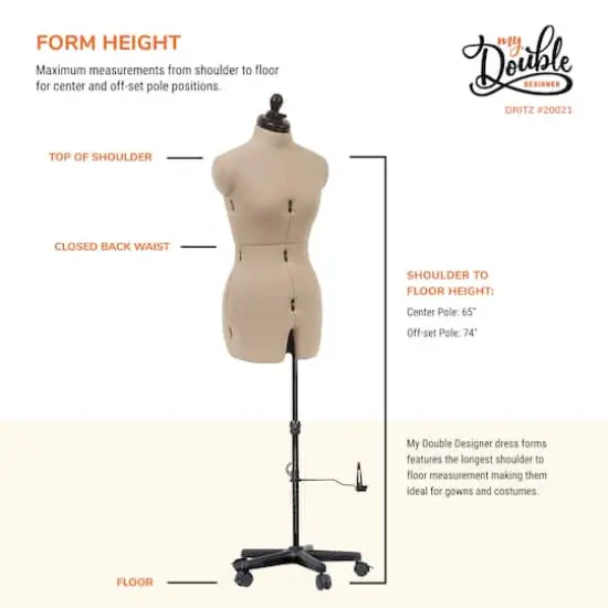 Dritz® My Double Designer Small Dress Form with Adjustable Tri-Pod Stand {9}