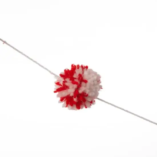 Glitzhome&reg; 6ft. Red & White Fabric Christmas Gnome Garland, 2ct. {8}