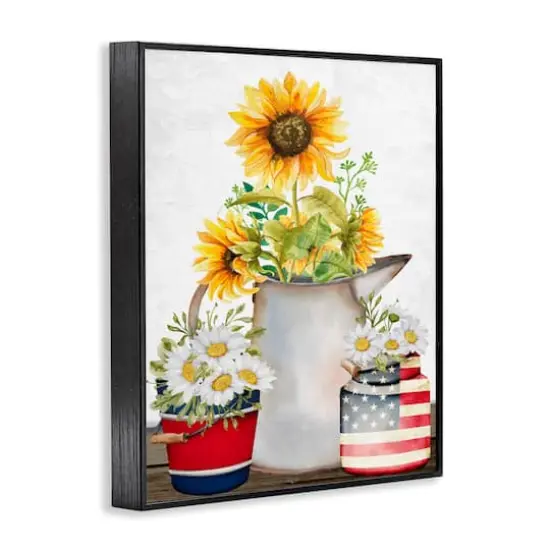 Stupell Industries Americana Flower Bouquets Framed Giclee Art Black {4}