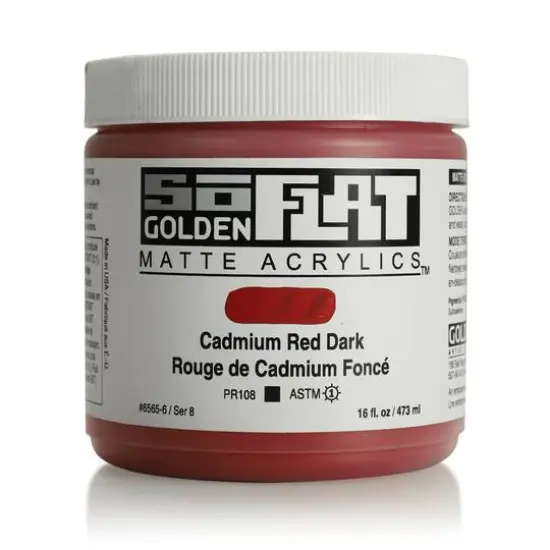 Golden&reg; SoFlat Matte Acrylic Paint, 16oz. Cadmium Red Dark {1}