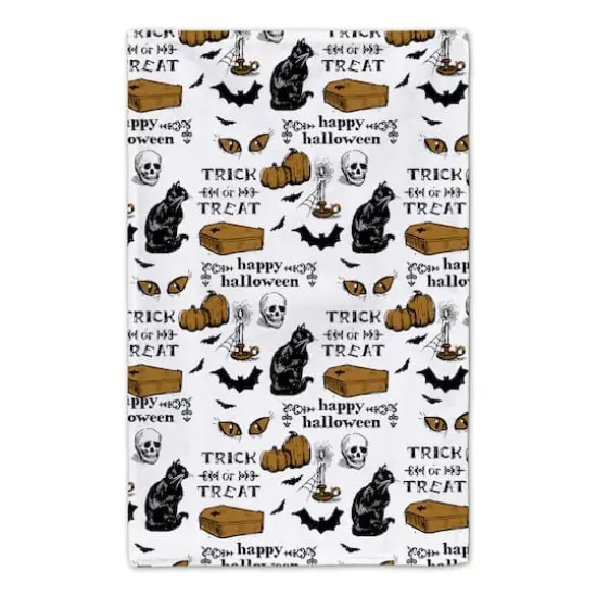 Halloween Coffin Vintage Pattern Tea Towel Set {4}
