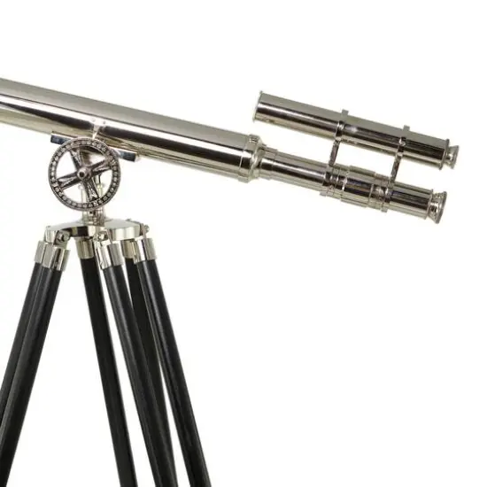 57" Silver Metal Telescope Decoration {5}