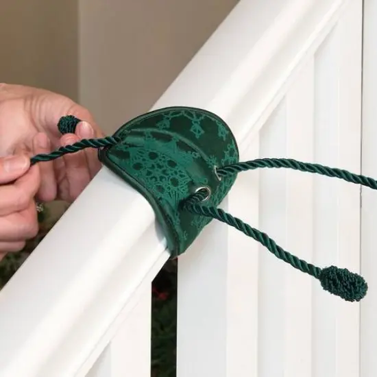 7.25" Snowflakes Patterned Banister Protecting Christmas Garland Ties, 3ct. {3}