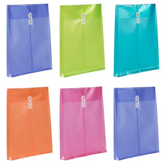 JAM Paper 9.75" x 11.75" Plastic Button & String Tie Closure Envelopes, 12ct. {6}