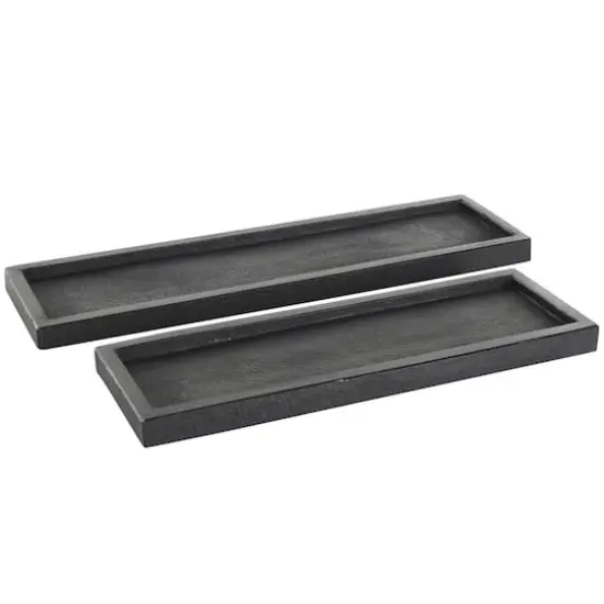 Black Textured Marble Tray Set {1}