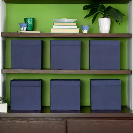 Household Essentials 11" Storage Cubes with Lip Handles, 6ct. Navy {3}