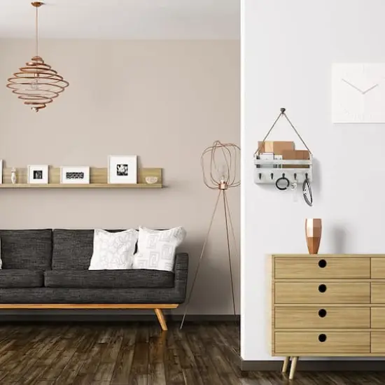 NEX&trade; Weathered Green Hanging Wall-Mounted Mail Organizer with 5 Hooks {5}