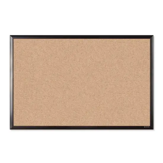 U Brands&trade; Black Aluminum 36'' x 24'' Framed Cork Bulletin Board {1}