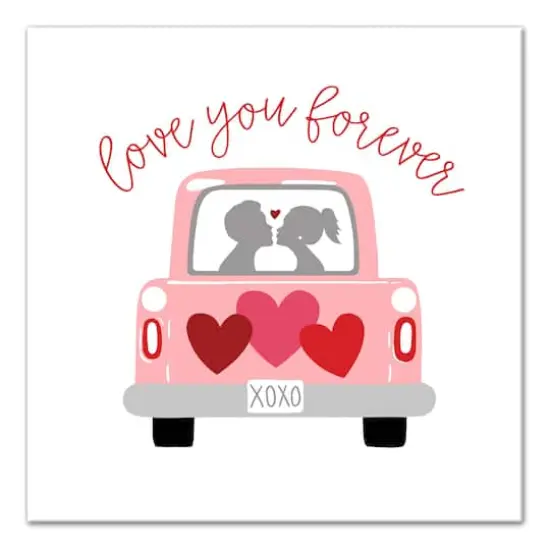 Valentines Truck 12" x 12" Canvas Wall Art {1}
