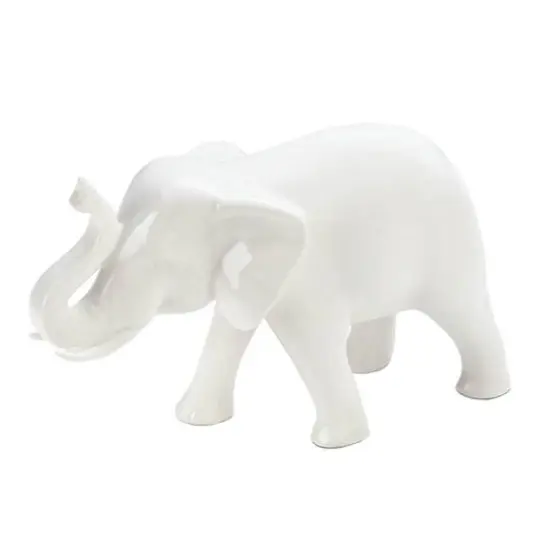 5" Sleek White Ceramic Elephant {1}