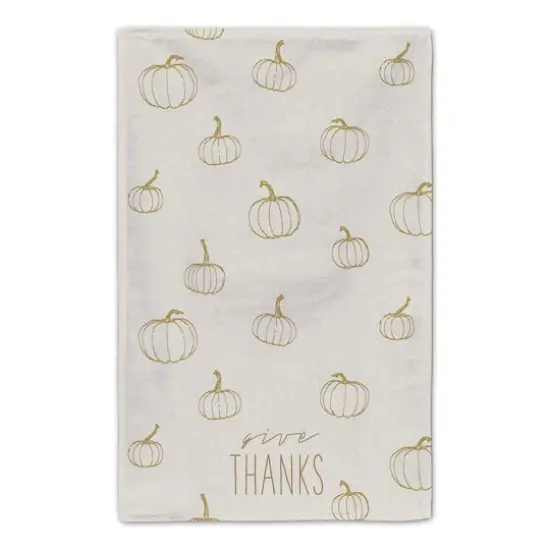 Give Thanks Mustard Pumpkin Tea Towel Set {5}