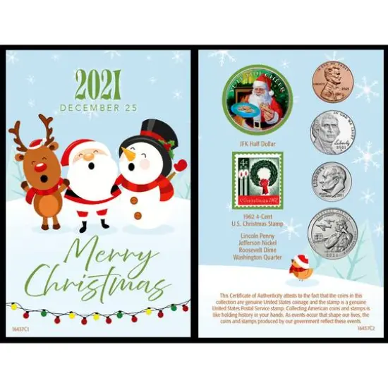 Santa Year To Remember 2021 Coin Christmas Card {1}