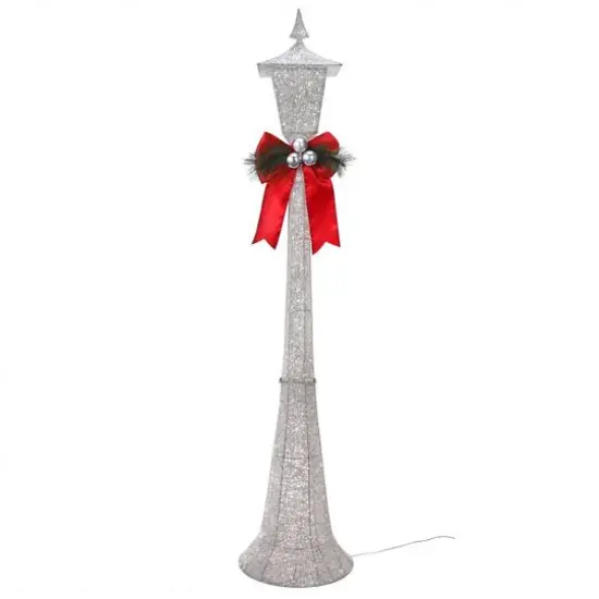 Haute Decor 60" White Victorian Lamppost Pre-Lit LED Christmas Yard D&eacute;cor {4}