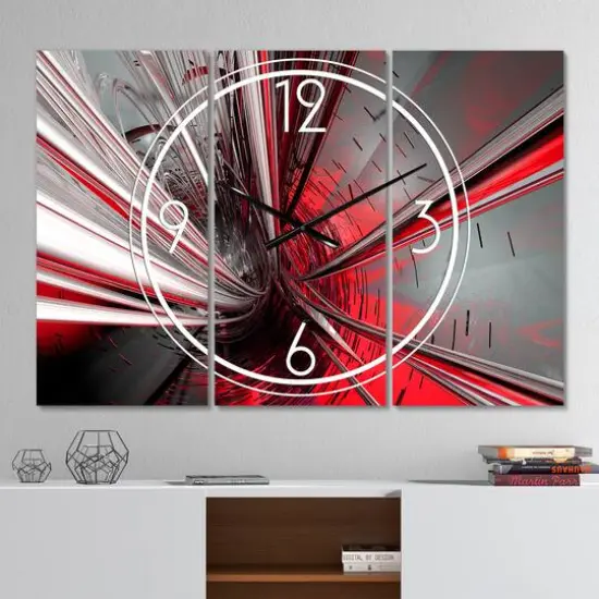 Designart Fractal 3D Deep Into Middle Multipanel Wall Clock {3}