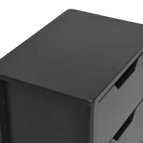 Hello Honey&reg; 26" Yume Mid Century Modern Solid Wood Nightstand with 2 Storage Drawers Black Stain Finish {4}