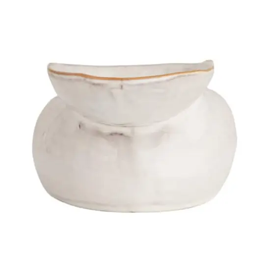 Hello Honey&reg; 8" White Dual Harmony Stoneware Pedestal Dish {9}