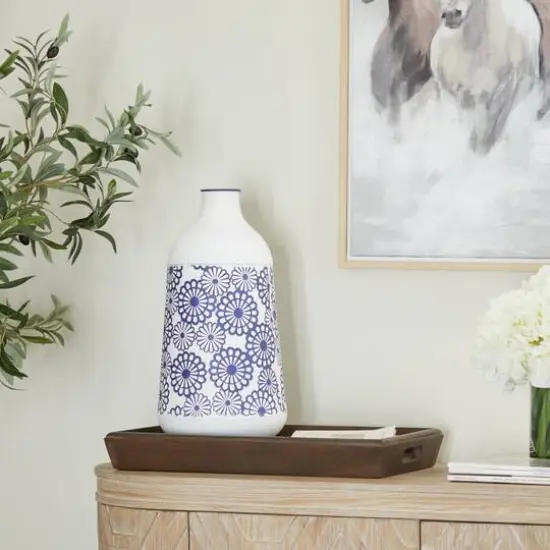 White Iron French Country Vase, 16" x 8" x 8" {8}