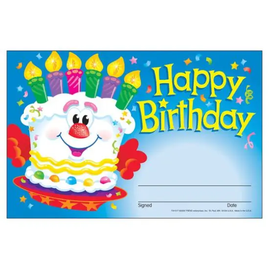 Trend Enterprises&reg; Happy Birthday Cake Recognition Awards, 6 Packs of 30 {3}