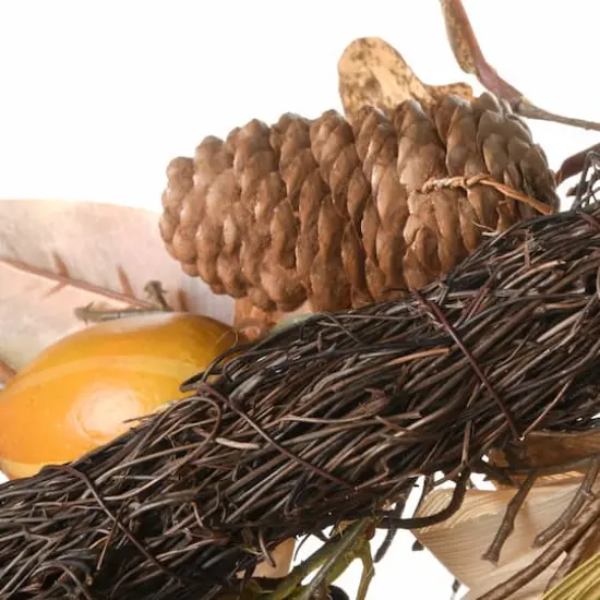 36" Autumn Pine Nut Swag with Pinecones {6}