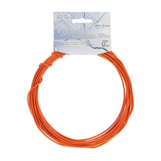 John Bead 12 Gauge Aluminum Jewelry Wire, 30ft. Orange {4}