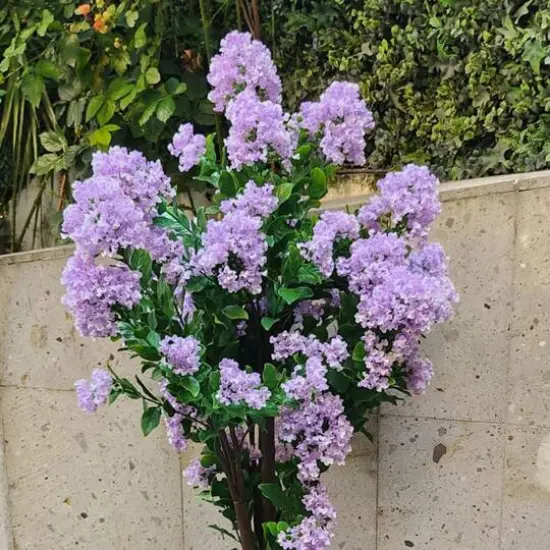 GreenSmart Dekor 4ft. Artificial Lilac Tree Plant in Black Pot  {6}