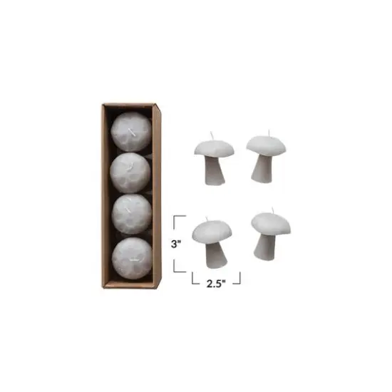 Hello Honey&reg; Unscented Mushroom-Shaped Votive Candles, 4ct. Gray {4}