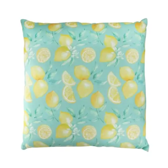 Green Tropical Lemons Throw Pillow {1}