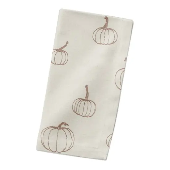 Dusty Rose Mini Pumpkin Pattern Cotton Twill Napkin {3}