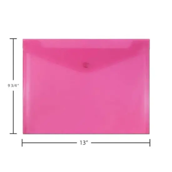 JAM Paper 9.75" x 13" Assorted Plastic Snap Closure Envelopes, 12ct. {5}
