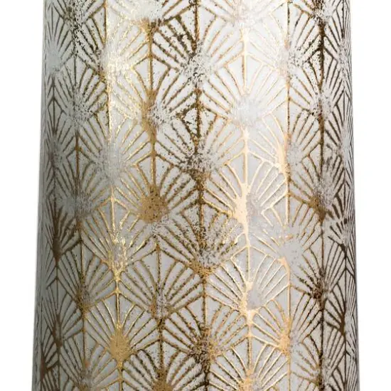Glitzhome&reg; Gold & White Vintage Metal Vase Set {7}