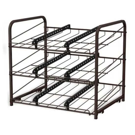 3-Tier Stackable Can Rack Organizer Brown {2}