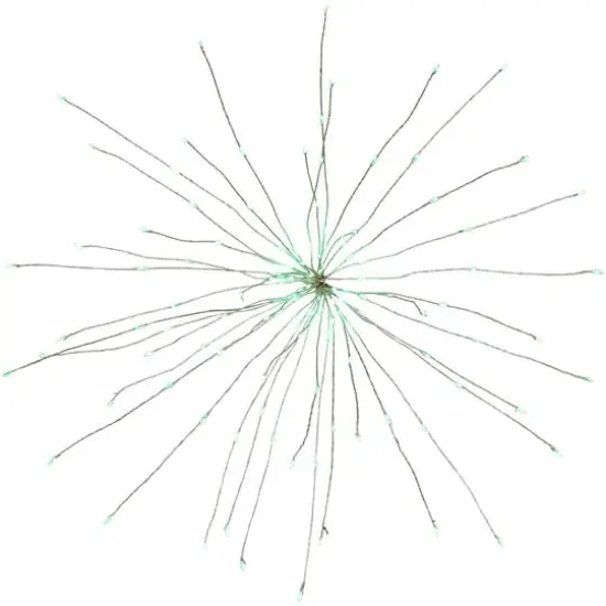 20" LED Lighted Firework Silver Branch Christmas Decoration Silver with Green Lights {5}