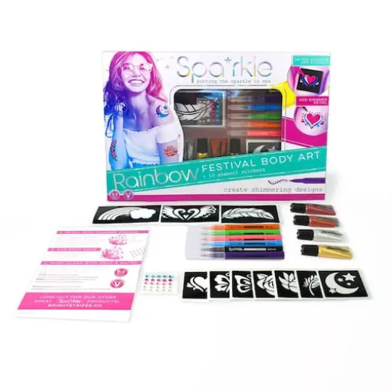 Bright Stripes Spa*rkle Rainbow Festival Body Art Set {3}