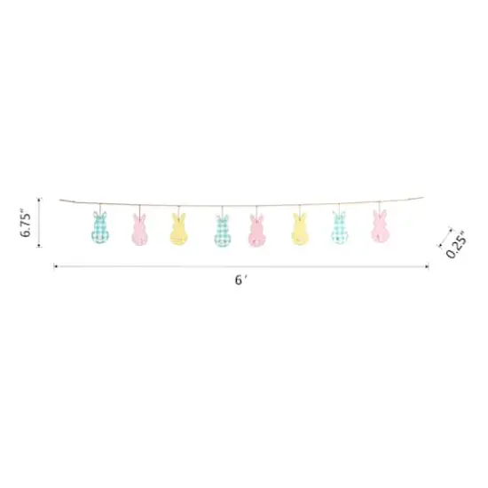 Glitzhome&reg; 6ft. Easter Metal Bunny Garland {9}
