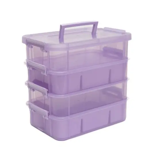 Everything Mary Four Tray Plastic Storage Organizer Pink {2}