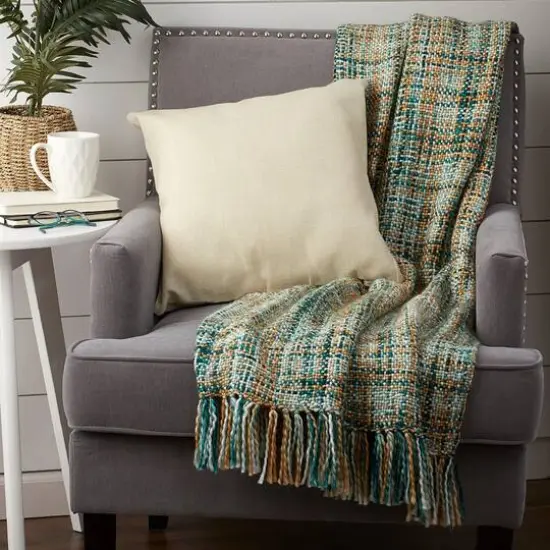 DII&reg; Variegated Teal Acrylic Throw {5}