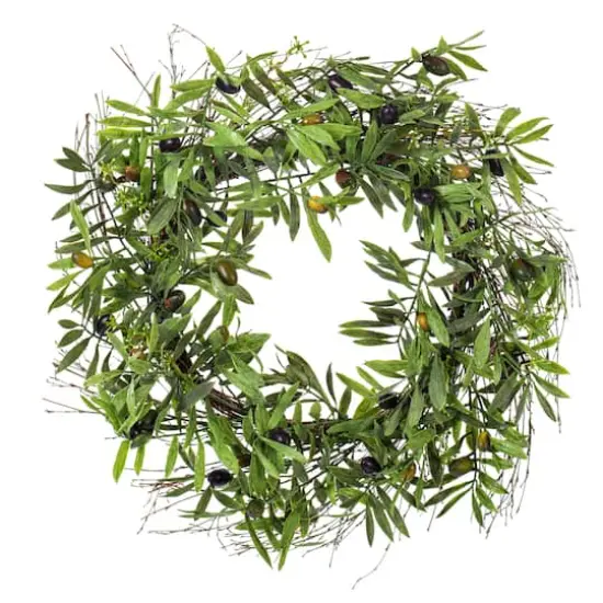 24" Green Olive Leaf Wreath {1}