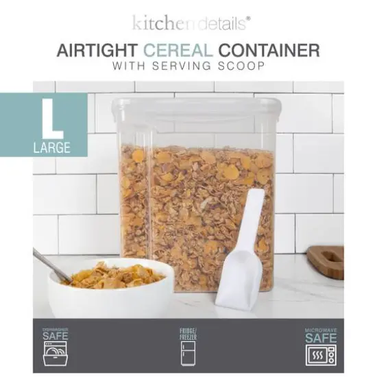 Kitchen Details Large Airtight Cereal Container with Scooper {9}