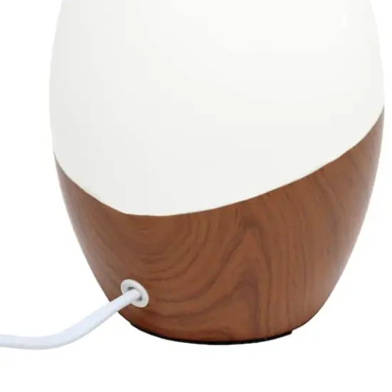 Simple Designs Strikers Basic Table Lamp Off White/Dark Wood {8}