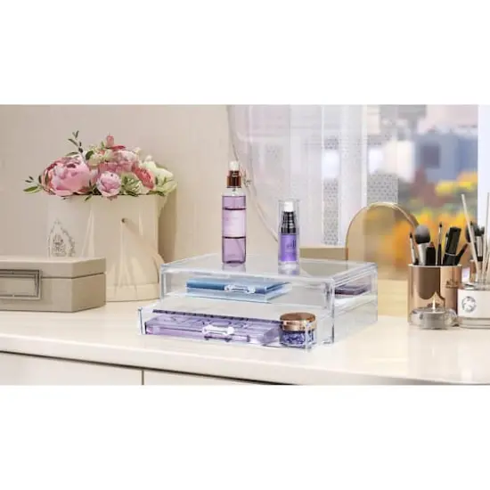 Sorbus Acrylic Cosmetic Organizer with 2 Rectangular Drawers {3}