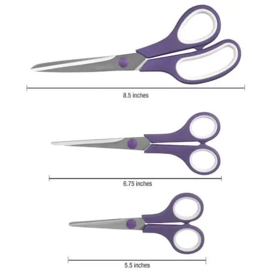 SINGER&reg; Multi-Size Purple 9 Piece Comfort Grip Scissor Set {3}